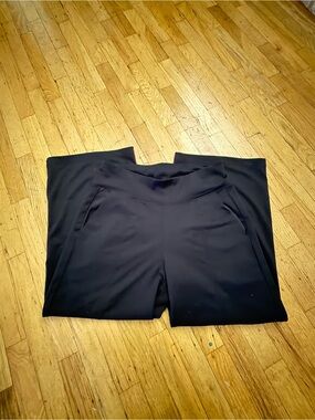 Athleta Black High-Waist Wide Leg Knit Pants